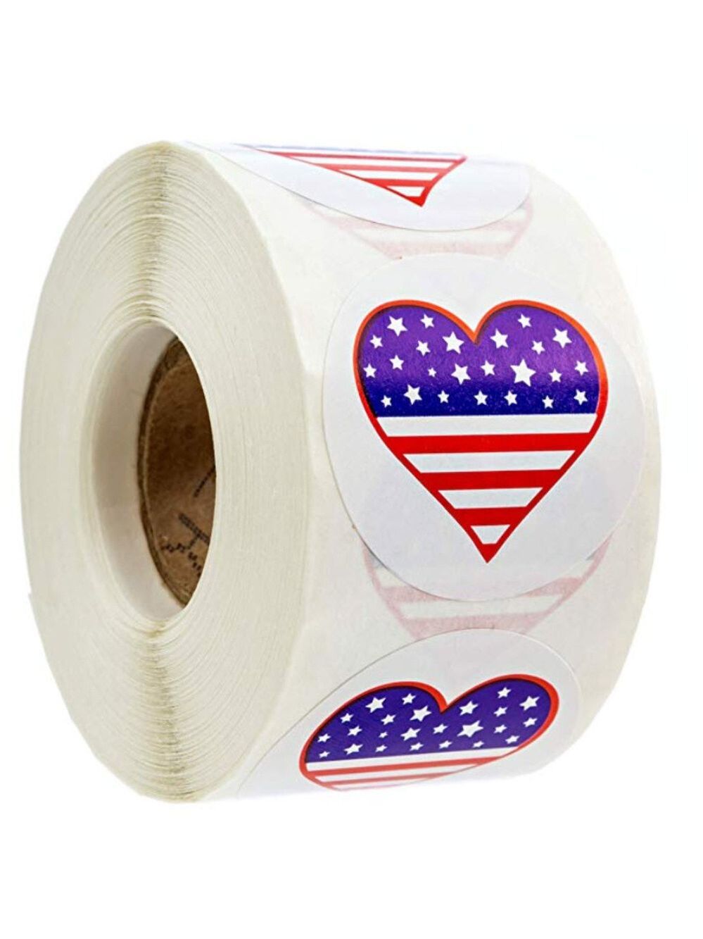 500 American Flag Heart wafer Stickers Patriotic - Picture 4 of 6
